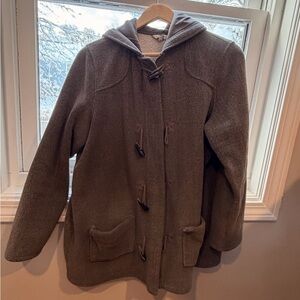 Women's Hooded Toggle Coat - Brown